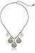 1928 Jewelry Black and Gold-Tone Filigree Teardrop Collar Adjustable Necklace, 16