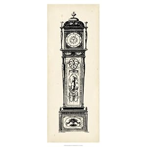 Antique Grandfather Clock I Art Poster Print, 14×34