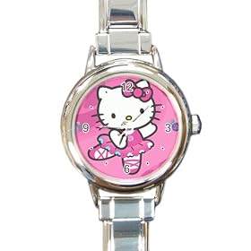 Round Italian Charm Watch of Art Deco Hello Kitty Dancing Ballet