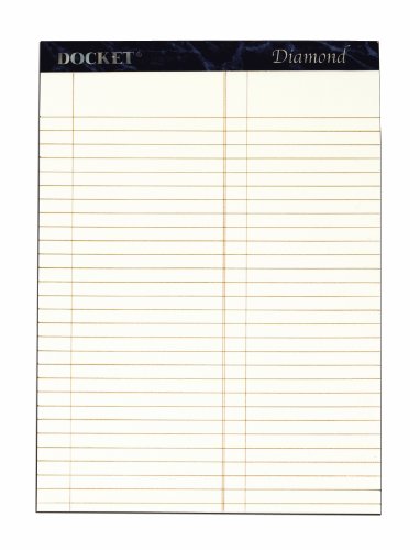 TOPS Docket Diamond Premium Stationery Tablet, 8.5 x 11.75 Inch, Litigation Ruled, 50 Sheets, 2-Pack, Ivory (63984)