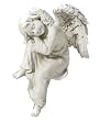 restful napping angel statue peaceful cherub sculpture