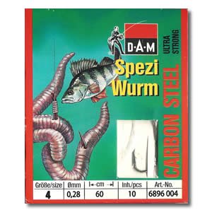 DAM Spezi Wurm Vorfachhaken Gr.4