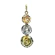 Tri-Color Rose Link 18k White, Rose, Yellow Gold Pendant - Dahlia Classic Collection