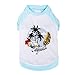 Blueberry Pet Chill Summer California Cotton Dog Shirt in Aquamarine , Back Length 16