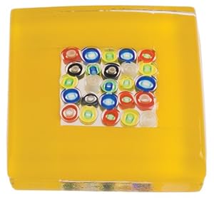 Murano Glass Paperweight, Embedded Circular Millefiori, Mango, Gift Boxed