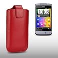 HTC SALSA RED PU LEATHER CASE, BY CELLAPOD CASES'
