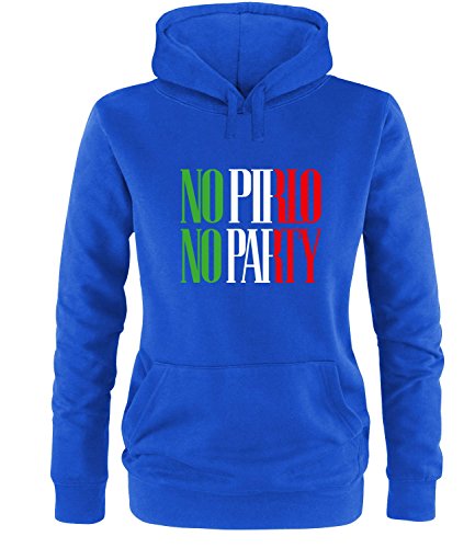 Luckja EM 2016 Trikot Italien Fanshirt No Pirlo No Party EM03 Damen Hoodie