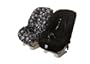 TODDLER CAR SEAT COVER BLACK SKULLS & BLACK MINKY DOT