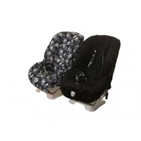 TODDLER CAR SEAT COVER BLACK SKULLS & BLACK MINKY DOT