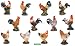 Rooster Set of 12 Collectible Chicken Figurine Bird Statue Sculpture