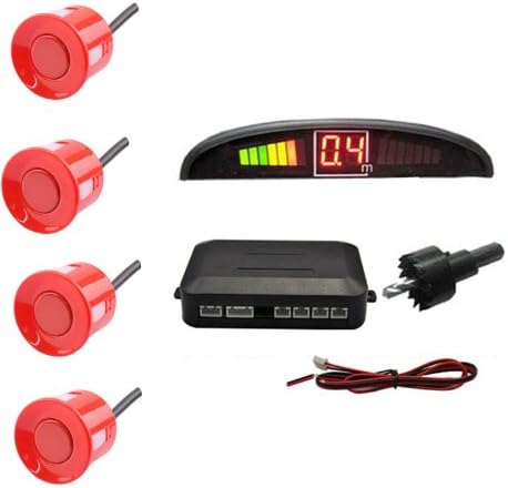 Cozyswan (TM) 4 Parking Sensors LED Display Auto Car Reverse Backup Radar Kit Red New