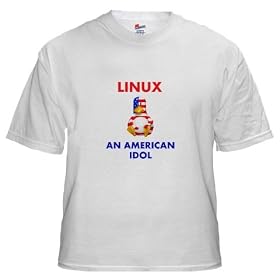 American Idol Linux Tux White T-Shirt