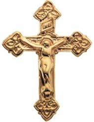 Crucifix Lapel Pin in 14k Yellow Gold