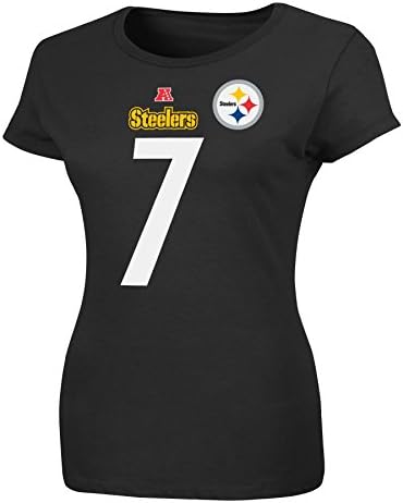 Ben Roethlisberger Black #7 Pittsburgh Steelers Women's Plus Size Fair Catch Name & Number T-Shirt