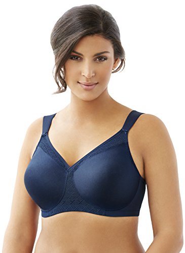 Glamorise Women's Plus Size T-Shirt Bra with Seamless Straps, Blue, 44DD