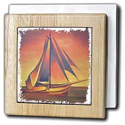 Boats Contemporary Abstract - 6 Inch Tile Napkin Holder