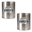 San Diego Chargers NFL 2pc Stainless Steel Can Holder Set- Primary Logo