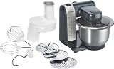 Produkt-Bild: Bosch MUM48A1 K&uuml;chenmaschine / 600 Watt / Edelstahl-R&uuml;hrsch&uuml;ssel / Durchlaufschnitzler / Rezept DVD