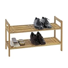 Wenko 18616100 Schuhregal Norway - 2 Ablagen, Walnussholz, 69 x 40.5 x 27 cm
