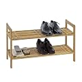 Wenko 18616100 Schuhregal Norway - 2 Ablagen, Walnussholz, 69 x 40.5 x 27 cm