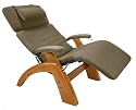Human Touch Perfect Chair, Manual Base in Maple with a Sage Micro-Suede Cover