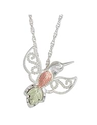 Sterling Silver Black Hills Gold Hummingbird Necklace