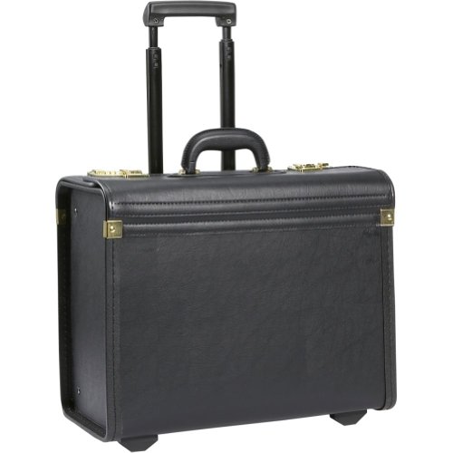 US Luggage Leather Look Rolling Catalog Case - K74-4 Black