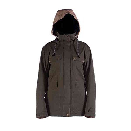 Ride Snowboards Women's Secret Jacket with Attached Hood, Canteen Tweed, Medium