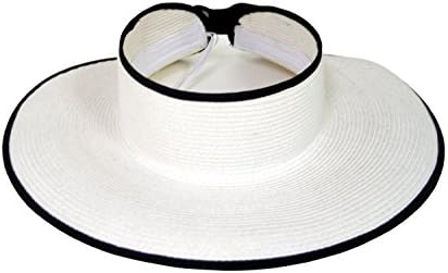 HBY Miami Toyo Braid Rolled Up Visor-White-O/S