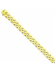 Genuine 14K Yellow Gold 12mm Hand-polished Fancy Link Chain 8 Inches 100% Satisfaction Guaranteed.
