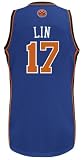 New York Knicks Authentic Jerseys #17 Jeremy Lin BLUE Basketball Jersey (All are Sewn on, Ship by DHL))