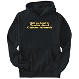 Hoodie Mens Black  I LEFT MY HEART IN Turks And Caicos Islands  Countries