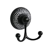 Elite Home Fashions Hammer Double Towel Hook, Matt Black