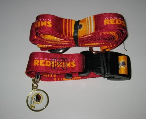 Washington Redskins Pet Accessories Set - Small (6' Leash, Collar, and ID Tag)
