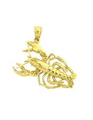Dazzlers Solid 14 karats Gold 3D Lobster Charm Pendant available in three colors from jewelsberry (weights: 8.1 grams only)