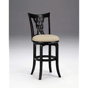 30H Embassy Rubbed Black Finish Swivel Bar Stool by visiondecor Furniture