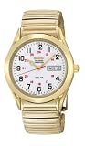 Seiko Mens SNE064 Gold Tone Solar White Dial Watch