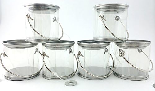 Clear Plastic Mini Pails 2x2" Pack of 6