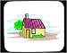 Mauspad mit Dekoration - Ferienhaus, Kabine, Landschaft