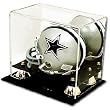 BCW Deluxe Acrylic Mini Helmet Holder Display - With Mirror - Football Helmet, Goalie Mask, Racing Helmet - Sports Memoriablia Display Case - Sportscards Collecting Supplies