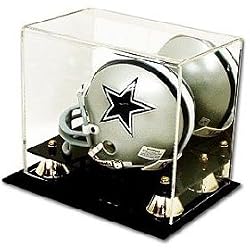 BCW Deluxe Acrylic Mini Helmet Holder Display - With Mirror - Football Helmet, Goalie Mask, Racing Helmet - Sports Memoriablia Display Case - Sportscards Collecting Supplies
