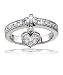 Dangling heart charm diamond ring in 18K, 0.25CT