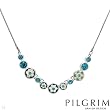 PILGRIM SKANDERBORG, DENMARK Stylish Necklace With Genuine Crystals Made in Silver Base metal and Green Enamel. Total item weight 15.20g