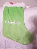 Double-sided Christmas Stocking ~ Naughty or Nice (Mint Green)