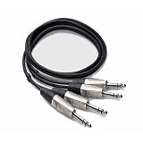 Hosa HSS-001.5X2 1.5-Feet Dual 1/4-Inch TRS Male to Dual 1/4-Inch TRS Male Stereo Audio Cable