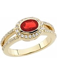 10K Yellow Gold Ruby and Diamond Ring -- LIFETIME WARRANTY