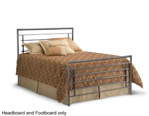 Full Size Metal Headboard and Footboard - Vista Contemporary Style in Iron Finish