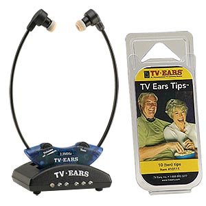 TV Ears 2.3 MHZ Wireless Headset System with 10 Replacement Ear Tips