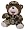 Teddybär, 22 cm, mit Anzug und Mütze, BW tropentarn