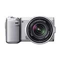 Sony NEX-5NKS Systemkamera (16,1 Megapixel, 7,5 cm (3 Zoll) Display, Live View) inkl. 18-55mm Objektiv, silber